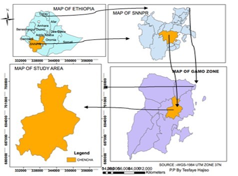 Geographical location of the study area.